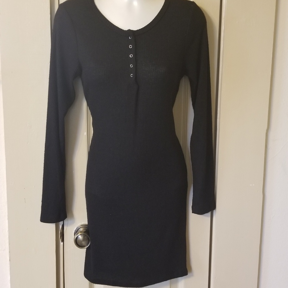 Black Long Sleeve Sweater Knit Dress NWT
